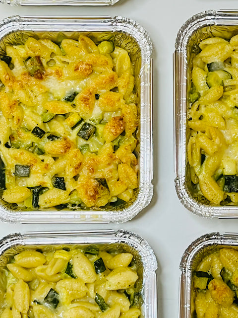 Gratin de gnocchetti au pesto courgettes et parmesan