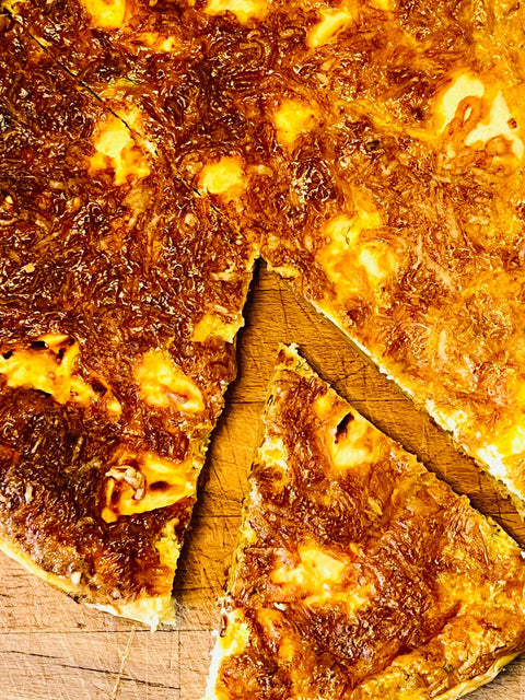 Tarte à l'oignon et coleslaw