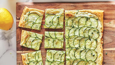 tarte fine à la courgette et à la ricotta et gaspacho andalou